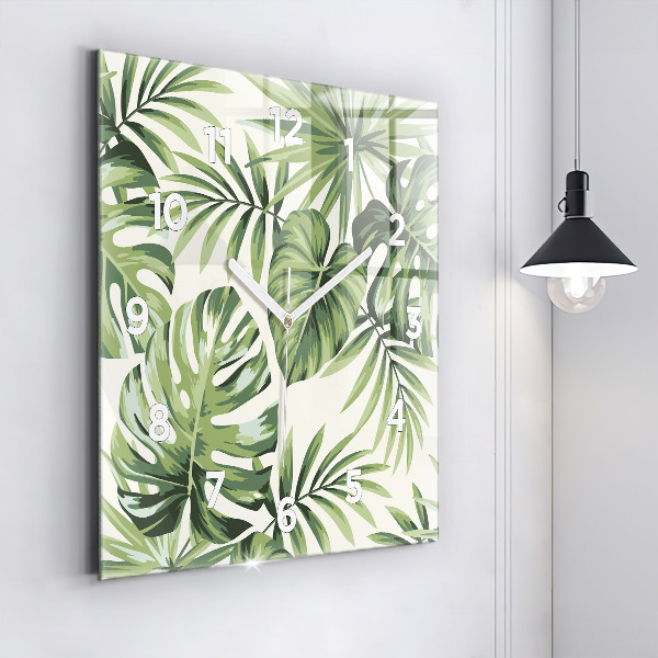 Square wall clock Tropical pattern