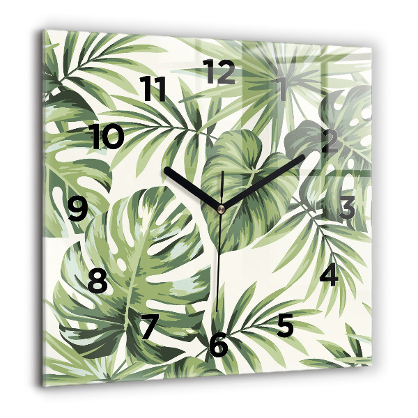 Square wall clock Tropical pattern