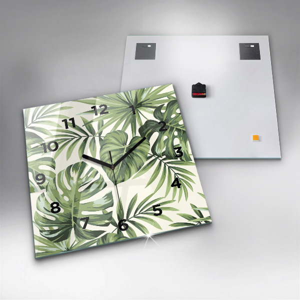 Square wall clock Tropical pattern