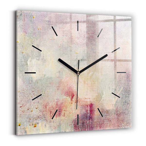 Square wall clock Painted abstraction
