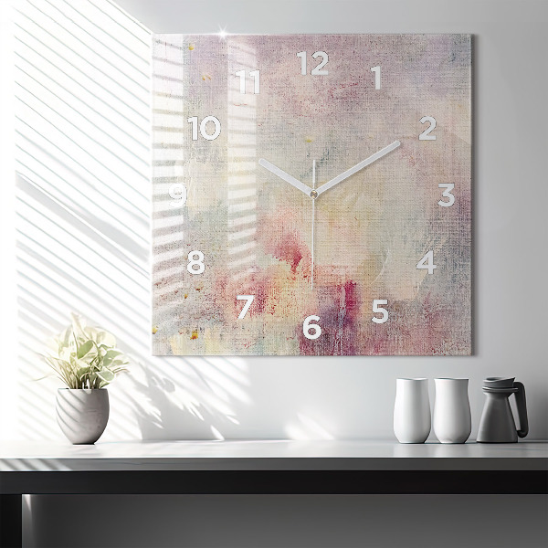 Square wall clock Painted abstraction