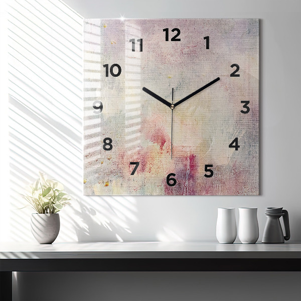 Square wall clock Painted abstraction