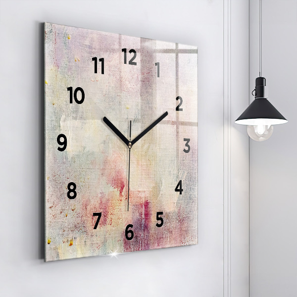 Square wall clock Painted abstraction