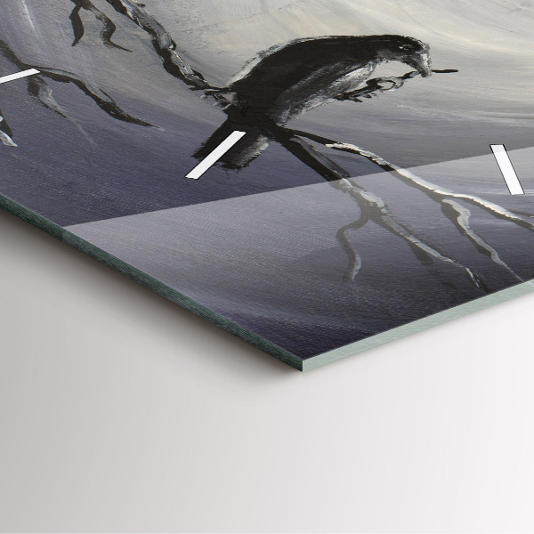 Square wall clock Raven in the moonlight