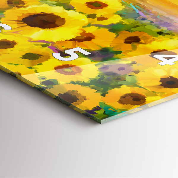 Square wall clock Sunflower Field