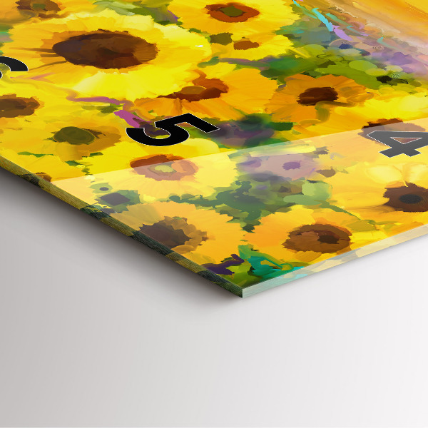 Square wall clock Sunflower Field