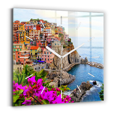 Square wall clock Cinque Terre Coast