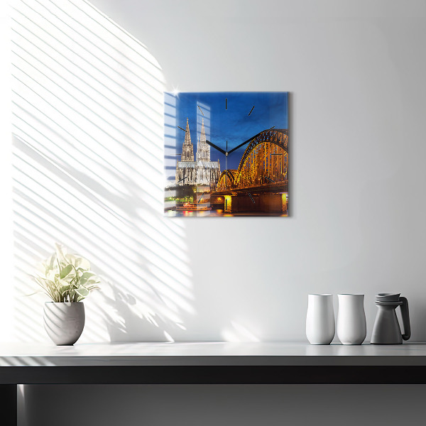 Square wall clock Bridge in Germany