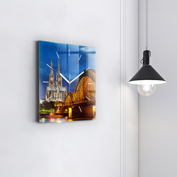 Square wall clock Bridge in Germany