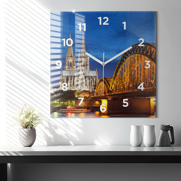 Square wall clock Bridge in Germany