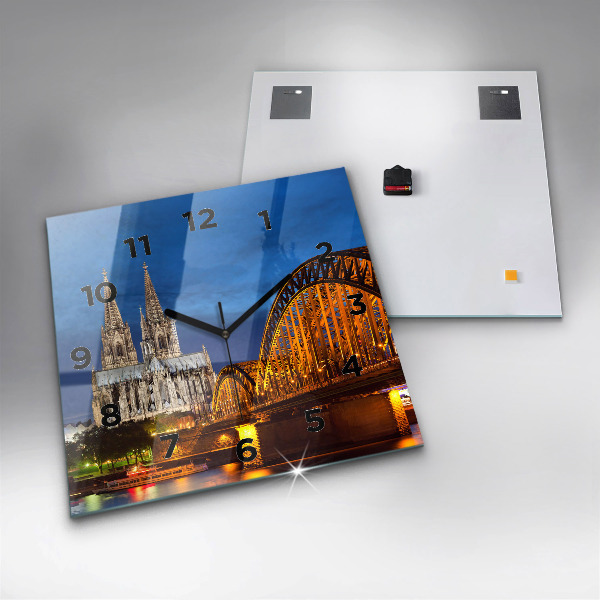 Square wall clock Bridge in Germany