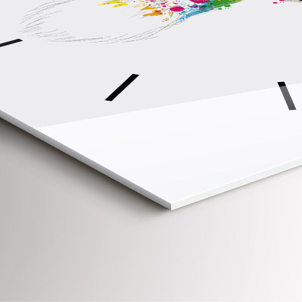 Square wall clock Colorful deer head