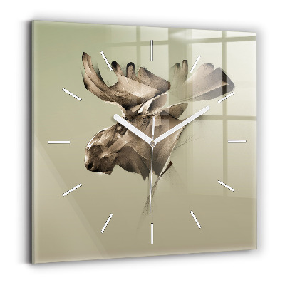 Square wall clock Graphic moose