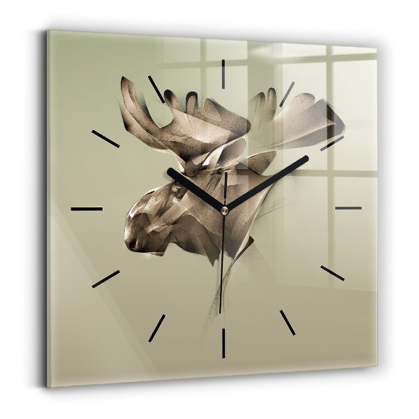 Square wall clock Graphic moose