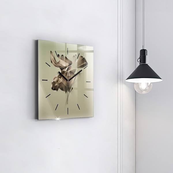 Square wall clock Graphic moose