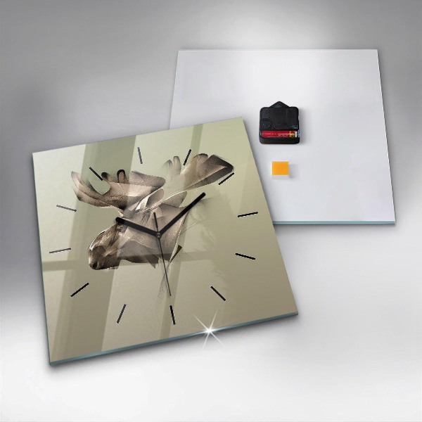 Square wall clock Graphic moose