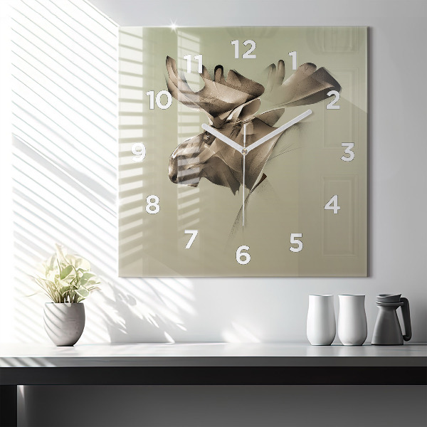 Square wall clock Graphic moose