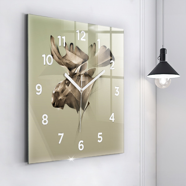 Square wall clock Graphic moose