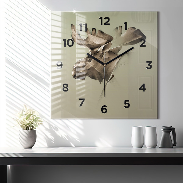 Square wall clock Graphic moose