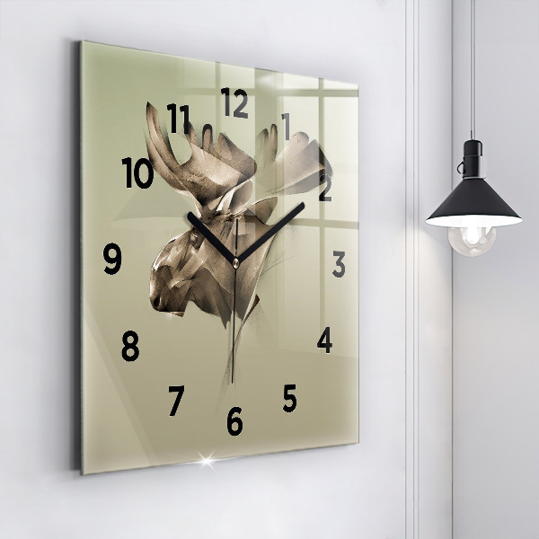 Square wall clock Graphic moose