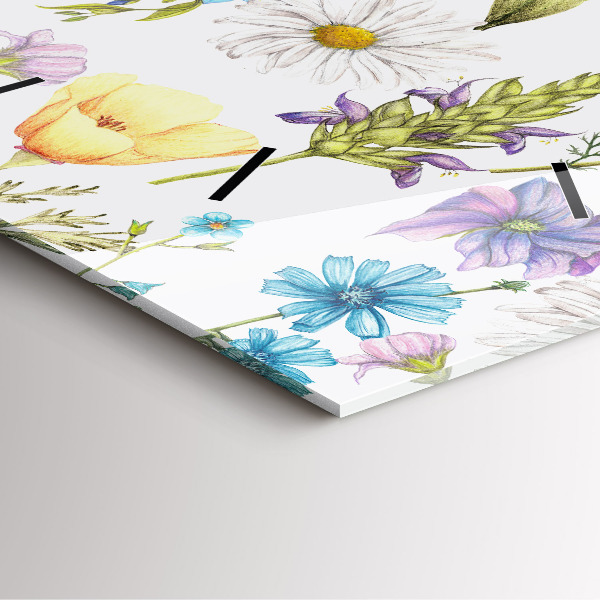 Square wall clock Flower Composition