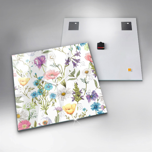 Square wall clock Flower Composition