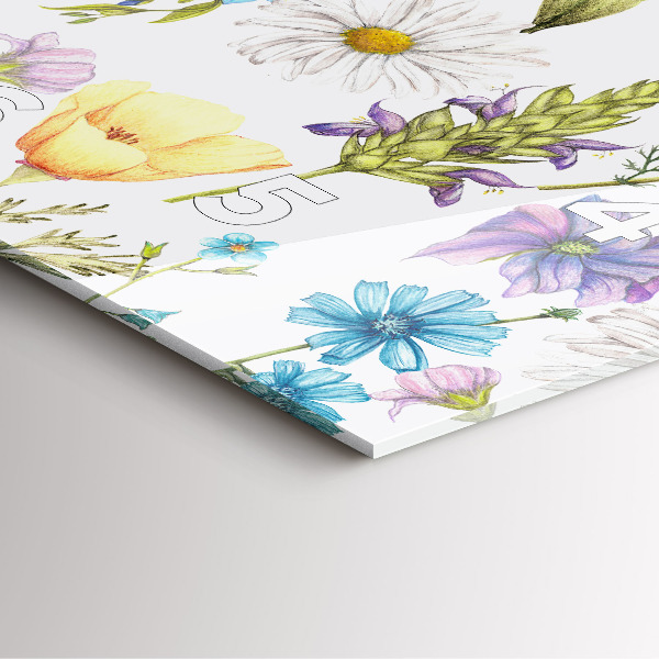 Square wall clock Flower Composition