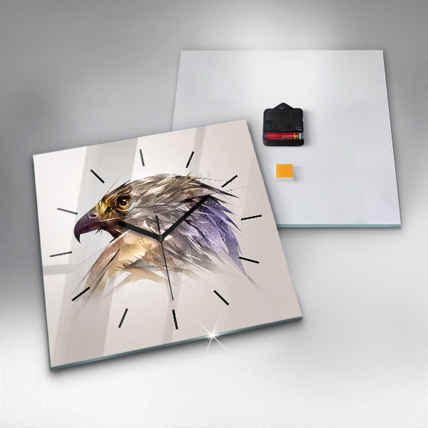Square wall clock Bird of Predation