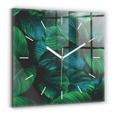 Square wall clock Nature leaves