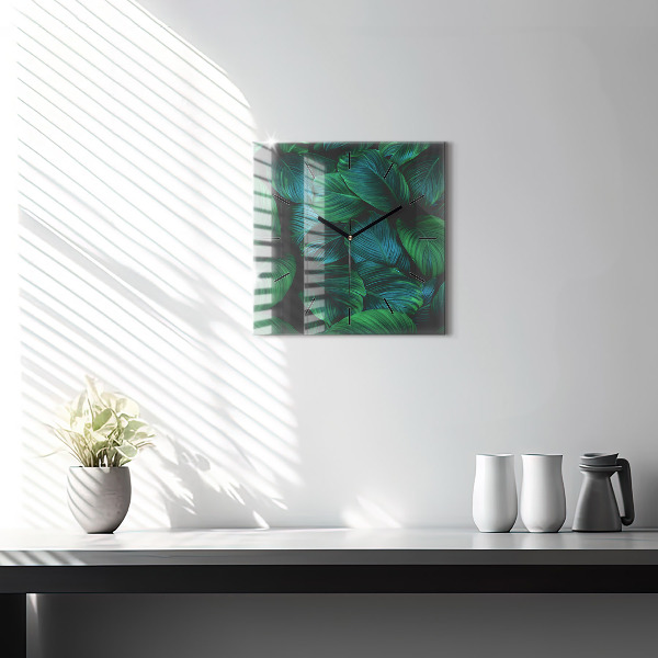 Square wall clock Nature leaves