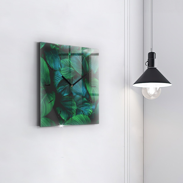 Square wall clock Nature leaves