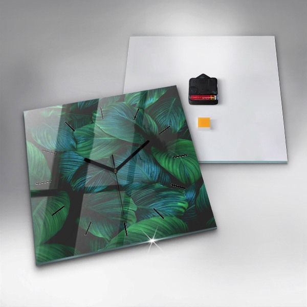 Square wall clock Nature leaves