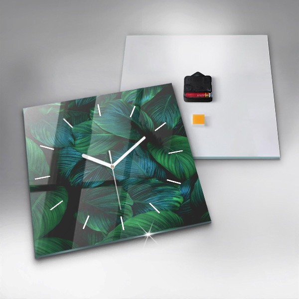 Square wall clock Nature leaves