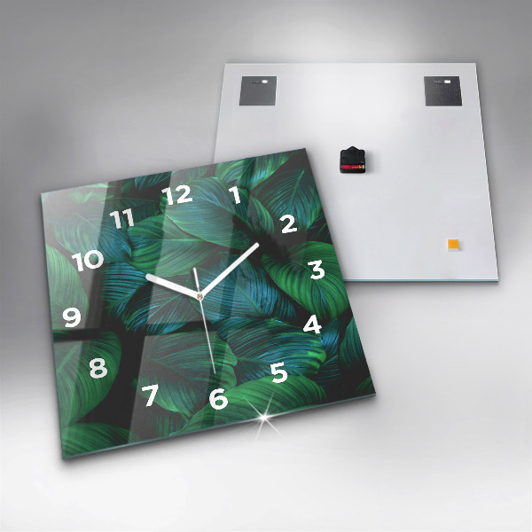 Square wall clock Nature leaves