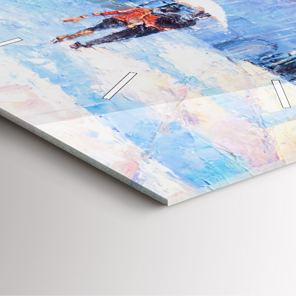 Square wall clock Oil art