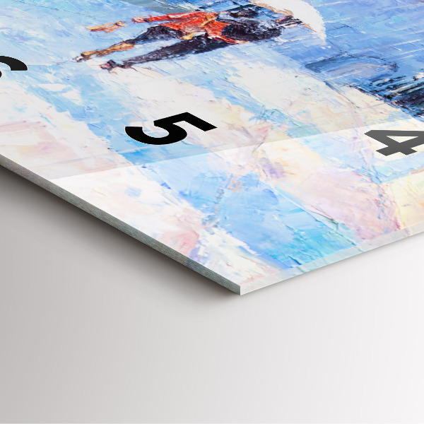 Square wall clock Oil art