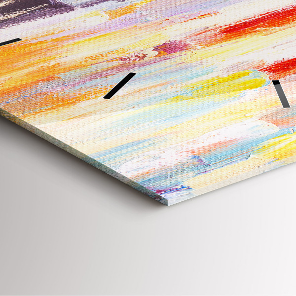 Square wall clock Couple in the rain