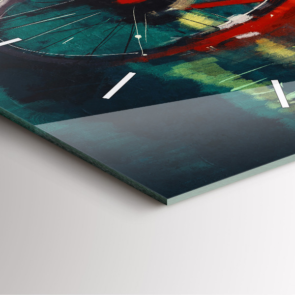 Square wall clock Painted bike