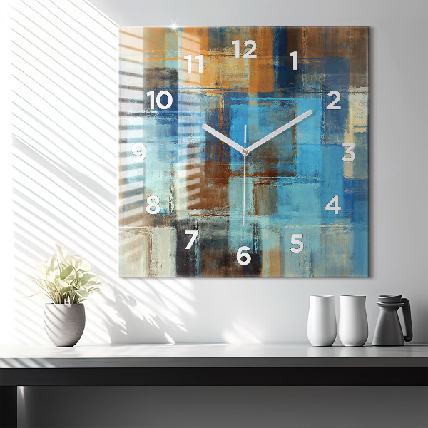 Square wall clock Colorful background - abstract