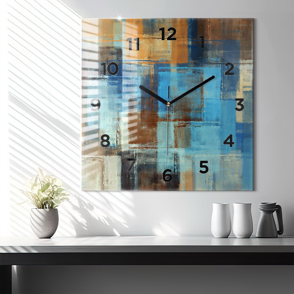 Square wall clock Colorful background - abstract