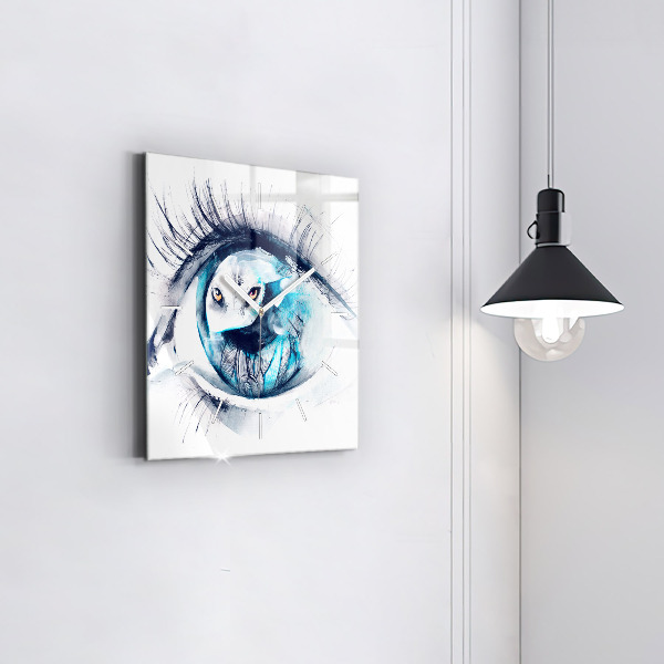 Square wall clock Wolf Eye Illustration