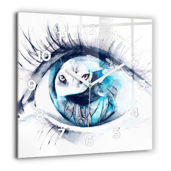Square wall clock Wolf Eye Illustration
