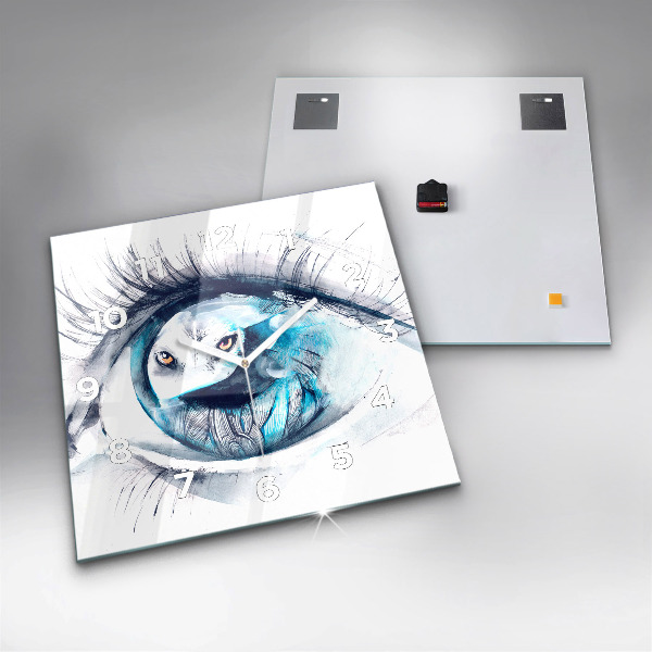 Square wall clock Wolf Eye Illustration