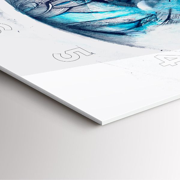 Square wall clock Wolf Eye Illustration