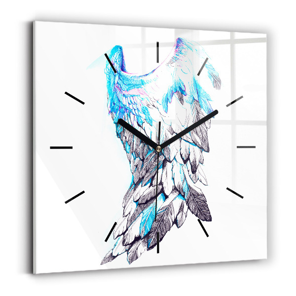 Square wall clock Imitation of bird wings