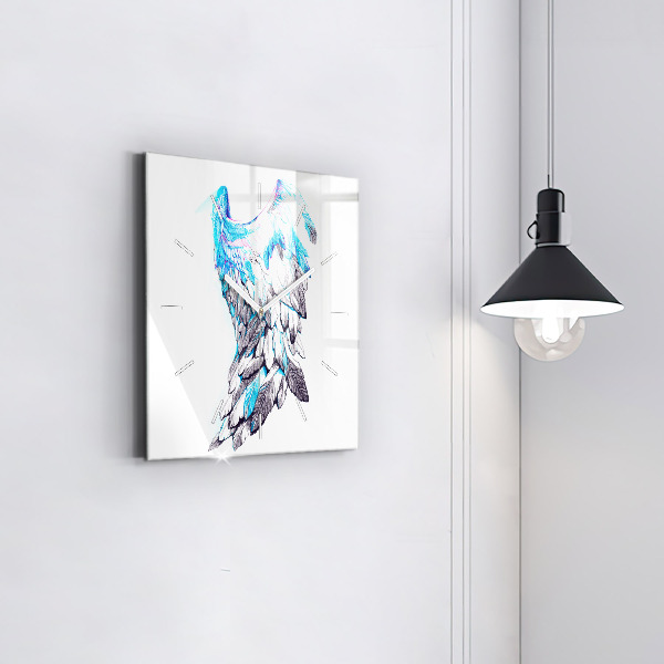 Square wall clock Imitation of bird wings