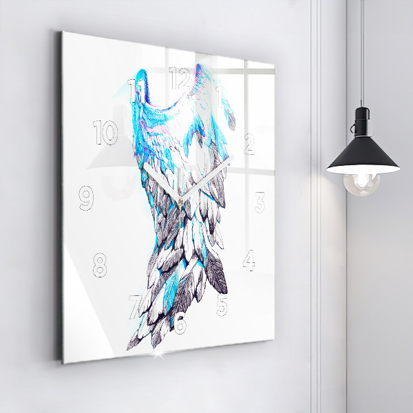 Square wall clock Imitation of bird wings