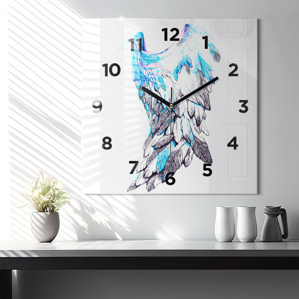 Square wall clock Imitation of bird wings