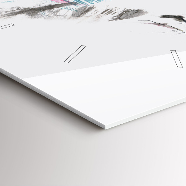 Square wall clock Painted Wolf Profile