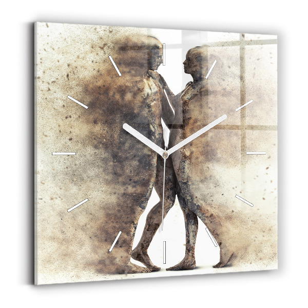 Square wall clock Abstract people sand